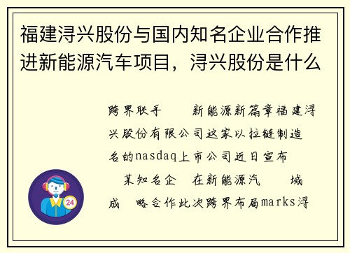 福建浔兴股份与国内知名企业合作推进新能源汽车项目，浔兴股份是什么企业
